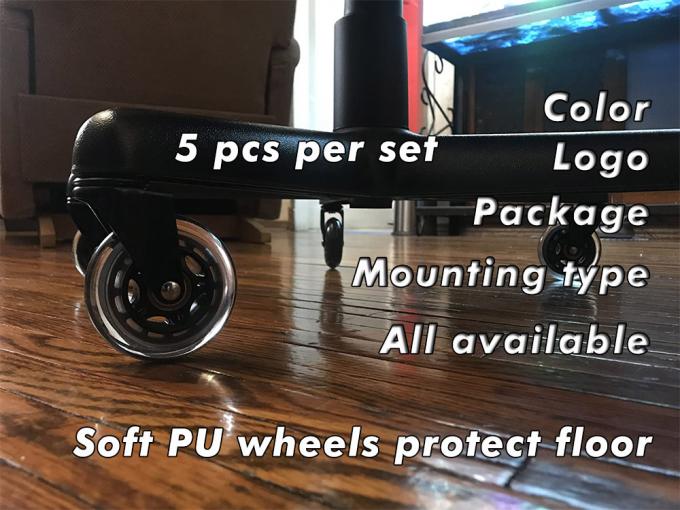 2.5 Inch Office Chair Casters Transparent PU Casters Sets Silent Wheels For Furniture 2