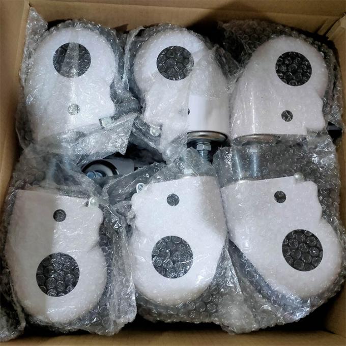 100mm Silent Medical Casters Threaded Stem Swivel TPR Hospital Wheels OEM 1