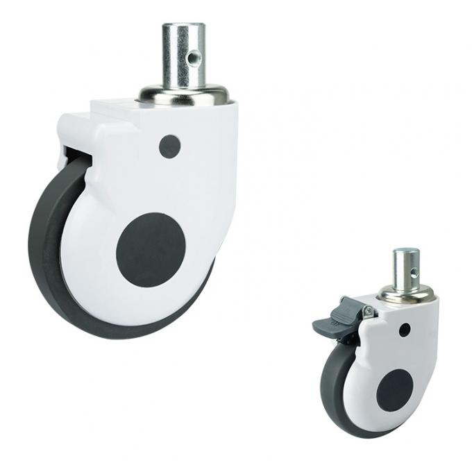 5'' Medical Bed Casters 125kg Stem Type Anti Winding Hospital Wheels 0