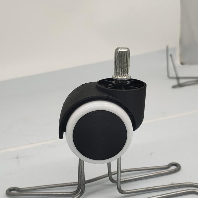 77LBS Capacity Double Wheel White Pu Office Chair Casters With M11x21mm Insert Stem 0