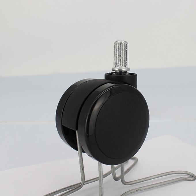 11x21mm Insert Stem Chair Casters Soft Wheel Black Double Wheel Casters For Furniture China 0