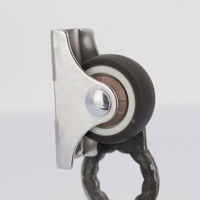 1.2 Inch Silent Non Rotating Rigid TPR Casters For Small Pulleys 0