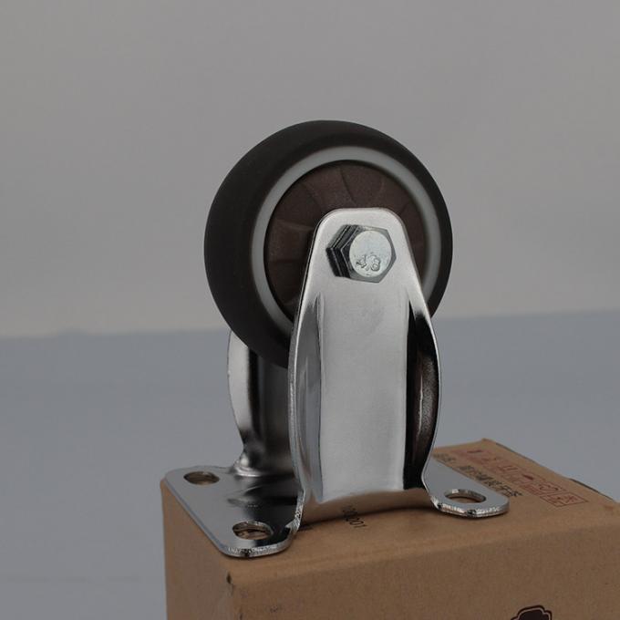 2 Inch Vending Machine Casters Chrome Painted Rigid Plate Caster Wheels 0