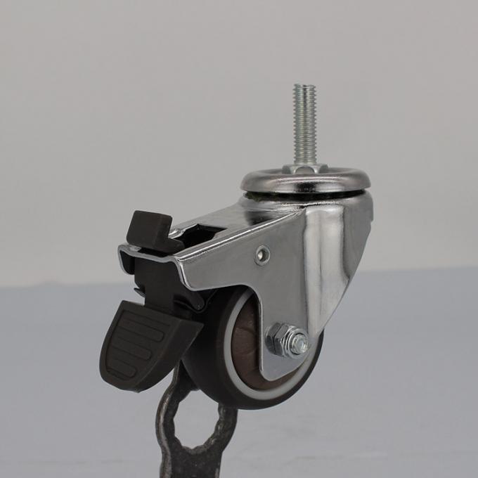 Soft Furniture Casters Total Lock Brown Wheel Swivel TPR Mobile Market Stall Casters 0