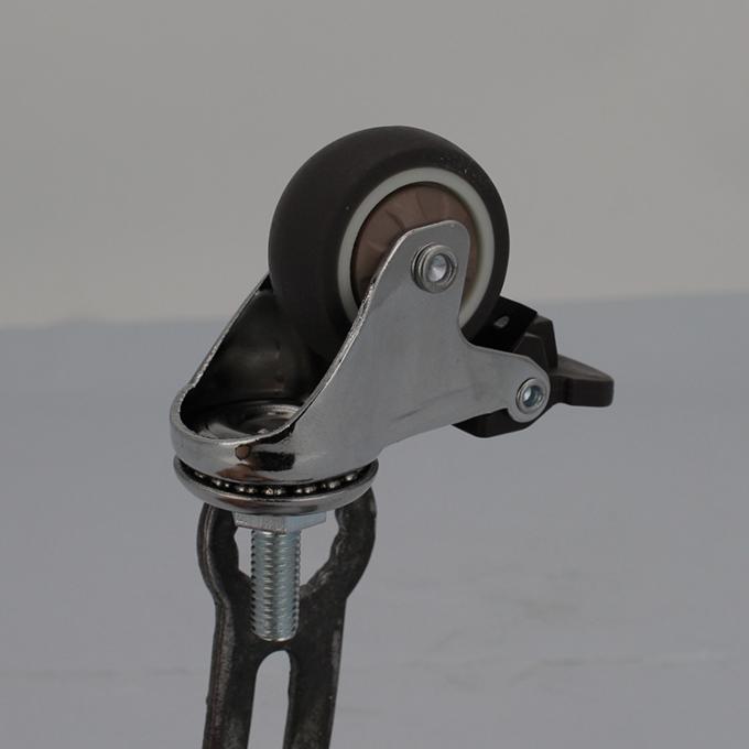 M8x20mm Threaded Caster Wheels Swivel Front Lock Caster Wheels For Dining Carts 0