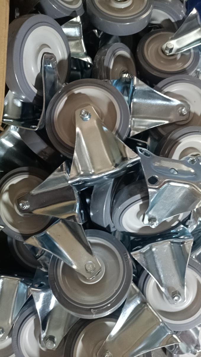 Zinc Plated Heavy Duty Caster Wheels With 1/4 Inch Bolt Hole Size 0