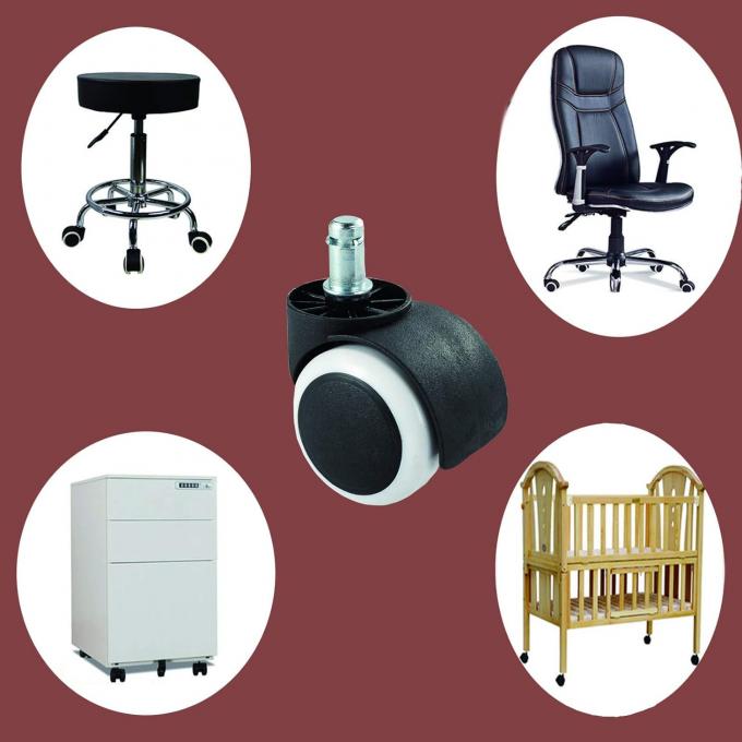 Smooth And Silent Office Furniture Casters With 3-5 Inch Plastic Or PU Wheels 0