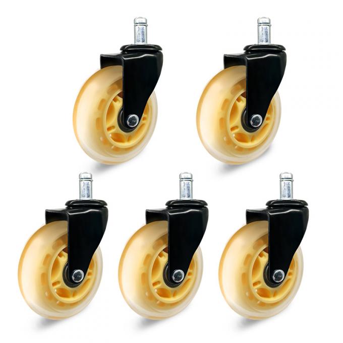 Smooth Colorful Furniture Caster Wheels With Grip Ring Stem Finish And 3-5 Inch Diameter 0
