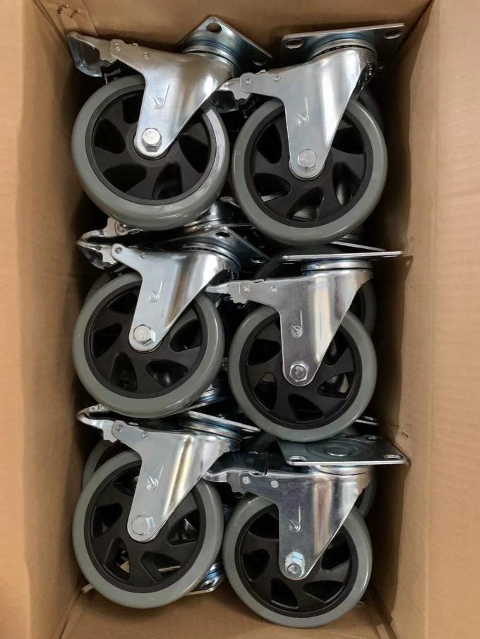 Heavy Duty Industrial PVC Casters Non Marking With Zinc Plated 0