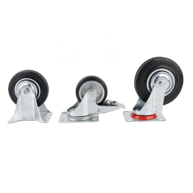 Heavy Duty Rubber Caster Wheels With Non Marking Treads And Load Capacity40 to160KG