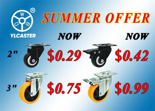 Latest company news about 2 inch swivel casters and 3 inch orange casters-summer special offer!