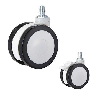 3 Inch TPR 95kg Loading Medical Casters With Threaded Stem