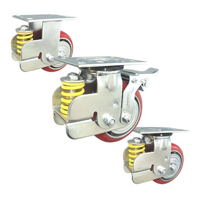 200mm Rigid Plate Silent Wheels Hight Capacity Aluminium PU Casters European Type