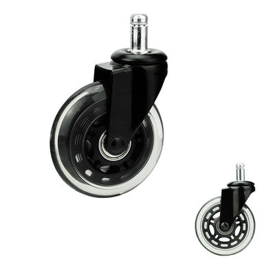 11x21mm Insert Stem Chair Casters Soft Wheel Black Double Wheel Casters For Furniture China
