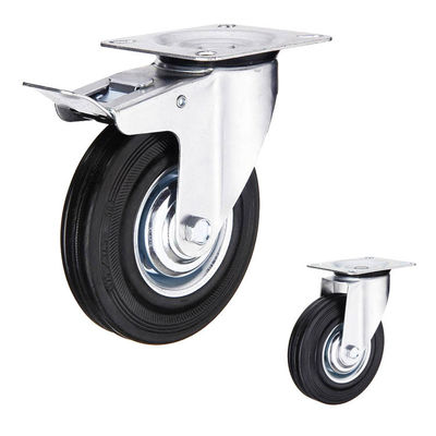 Steel Pneumatic Rubber Indoor Casters 5 Inch With Non Marking Tread For Light Applications