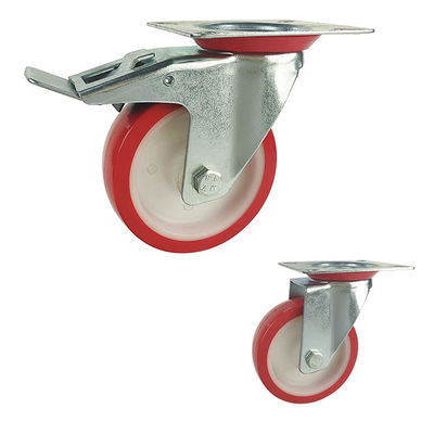 200mm Rigid Plate Silent Wheels Hight Capacity Aluminium PU Casters European Type