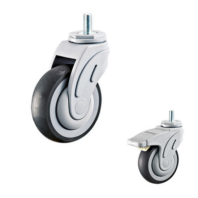 TPR 5 Inch Threaded Stem Casters , 135kg Loading Hospital Bed Caster Wheel