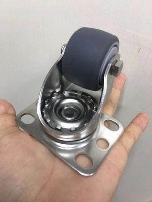 500 Lbs Load Capacity Red Pu Threaded Stem Stainless Steel Casters