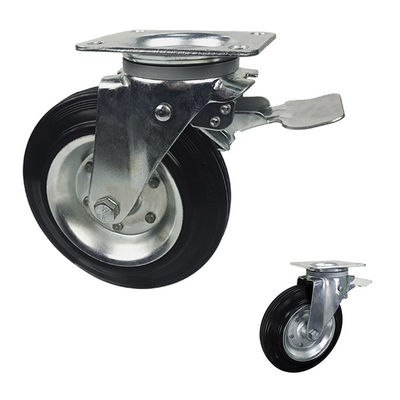 150kg Loading Black Rubber Casters