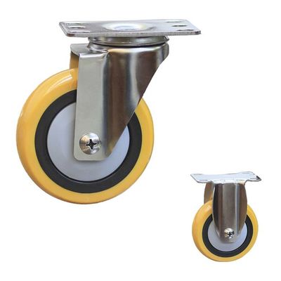 4'' Polyurethane Tread Stainless Steel Swivel Casters With Dust Cover