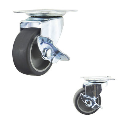 Soft Rubber Wheel Side Brake Light Duty Casters 50x20.3mm