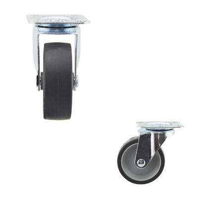 3 Inch 110lbs Gray TPR Swivel Plate Light Duty Casters For Chair