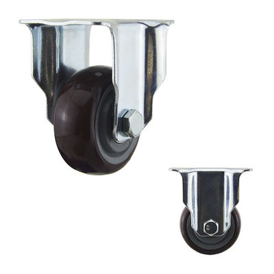 WBD 75mm Diameter Red Wheel Fixed PU Medium Duty Casters