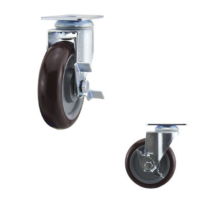 Medium Duty 5"  PU Swivel Casters With Side Brake Customize