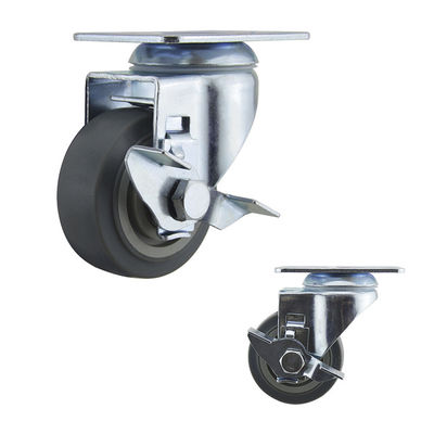 75mm Soft Wheel Swivel Brake TPR Medium Duty Casters 176lbs Capacity