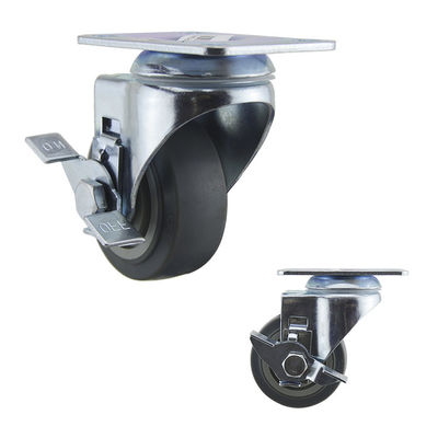 75mm Soft Wheel Swivel Brake TPR Medium Duty Casters 176lbs Capacity