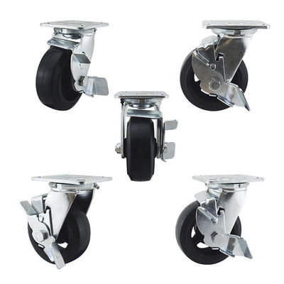 5"X2" Swivel Side Lock Iron Rubber Heavy Duty Casters