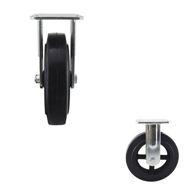 8" Iron Core Rubber Heavy Duty Casters Rigid Wheel Top Plate