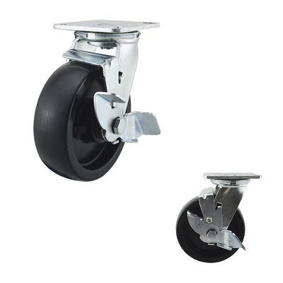 150X50mm Size Plastic Swivel Heavy Duty Casters With Single Brake