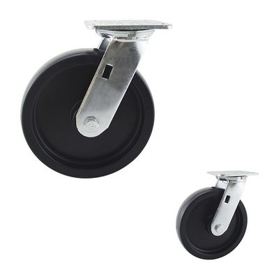 WBD ODM Large Wheel 200mm Diameter Plate Black Plastic Heavy Duty Casters Swivel