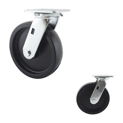 WBD ODM Large Wheel 200mm Diameter Plate Black Plastic Heavy Duty Casters Swivel