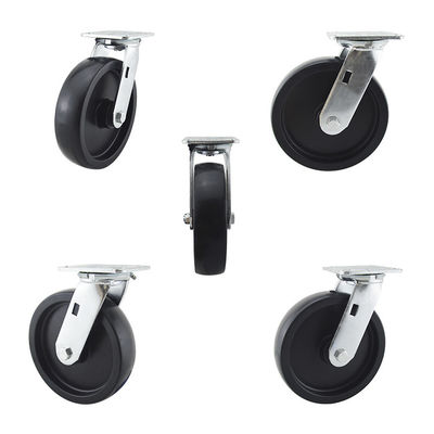 WBD ODM Large Wheel 200mm Diameter Plate Black Plastic Heavy Duty Casters Swivel