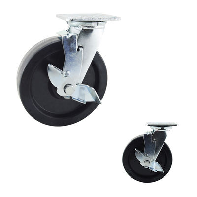 OEM Lockable Side Braked 200mm Heavy Duty Swivel Plate Casters