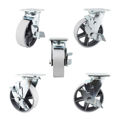 150mm  616LBS Load Capacity Hollow Cast Iron Swivel Plate braked swivel castors