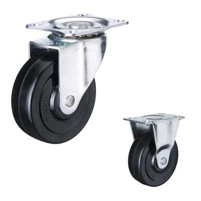 2.5 Inch 118LBS Load Capacity Swivel Plate Hard Rubber Wheel Industrial Grade