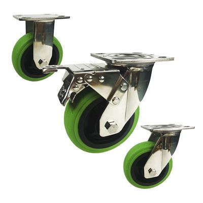 150x50mm Soft Wheel Heavy Duty Swivel Type Double Lock 304SS TPR Stainless Steel Casters