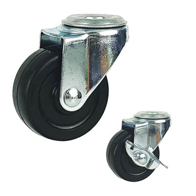 50mm Size Rubber Wheel  Light Duty Casters Threaded Stem
