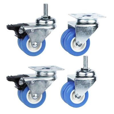 50mm Wheel Diameter 154LBS Capacity Twin Wheel Casters
