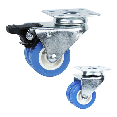 50mm Wheel Diameter 154LBS Capacity Twin Wheel Casters