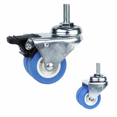 50mm Wheel Diameter 154LBS Capacity Twin Wheel Casters