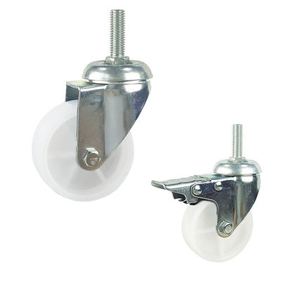 75mm Diameter PP Wheel Bolt Hole Rotating Head Light Duty Casters
