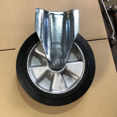 200x50mm Black 660LBS Capacity Aluminium Solid Rubber Casters