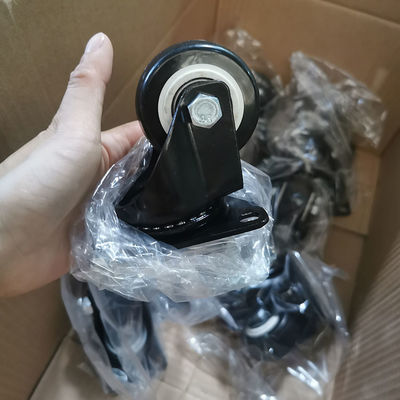 2 Inch Black PVC Wheel Soft Swivel Plate Casters Of Light Duty For Furniture