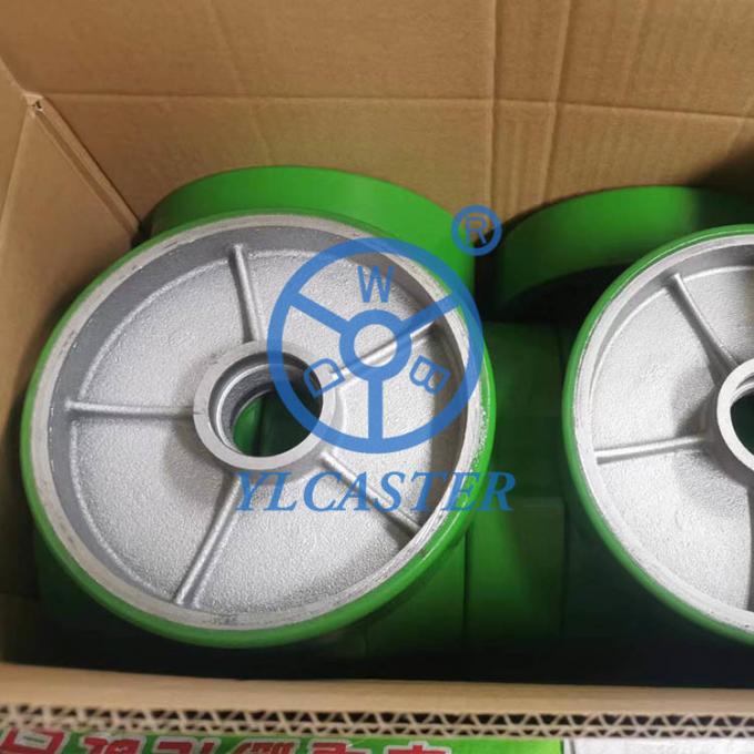 8inch Iron PU Drive Wheels 2200LBS Loading Capacity Polyurethane Wheels For Pallet Trucks 0