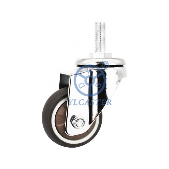 2 Inch Threaded Stem Soft TPR Castors For Furniture Floor Protecting Coffee Tables Wheels 0