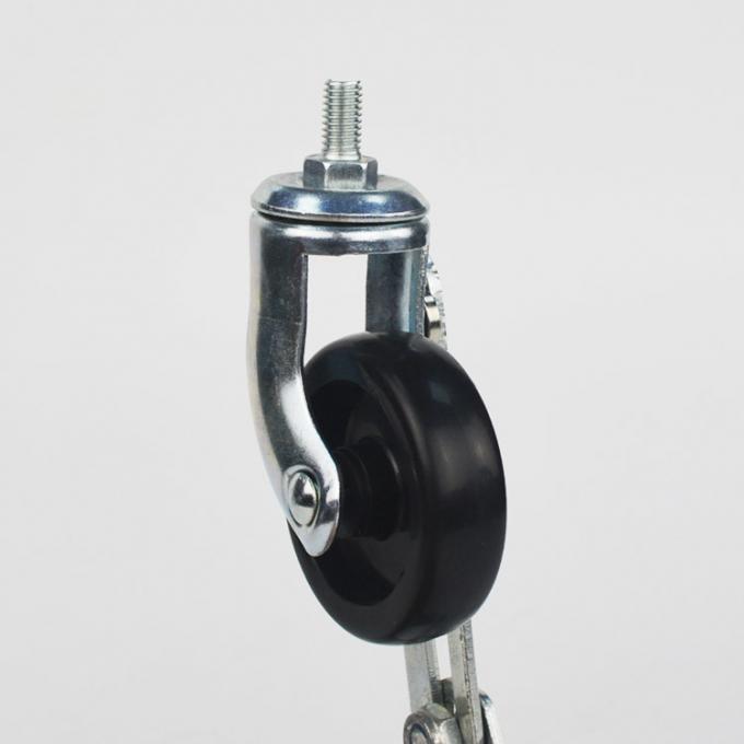 60mm Black Plastic Small Trolley Wheels M8 Threaded Stem Swivel Solid Food Cart Casters Manufacturer YLcaster 0